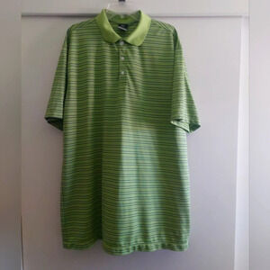 Nike Fit Dry Men's Striped Golf Polo Shirt Lime Neon Green XXL Buisness casual